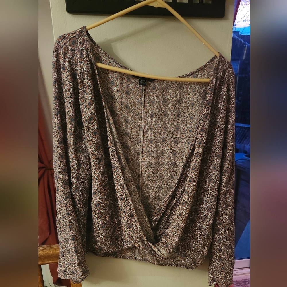 American Eagle Outfitters Floral Wrap Blouse